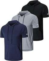 Men's 3 Pack Workout Shirts Dry Fit