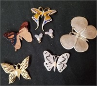 Cute butterfly pins and one pair of butterfly