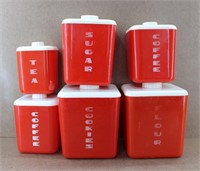 Set of 6 MCM Lustro Ware Nesting Canisters