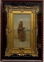 E. Vitali Painting In Ornate Shadowbox Frame