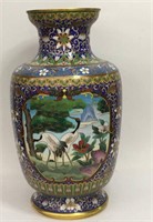 Cloisonne Vase With Egret Scene