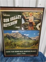 1920 Sun Valley Print framed 24 x 18 in