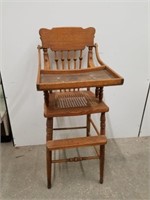 Vintage wood high chair 42 in tall