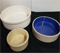 1 gallon crock bowl, 9.5 in and 6-in crock bowls