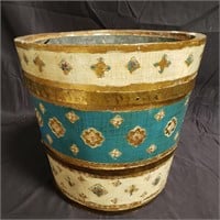 Vintage Italian hand-painted wastebasket