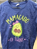 “Mamacado of Twins” Women’s T-Shirt Size XL, Navy