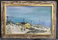 Framed Mike Case oil on canvas, signed & dated