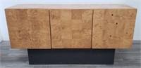 Mid century modern Milo Baughman-style burl wood