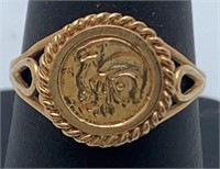 10k Gold Ring With Panda Coin