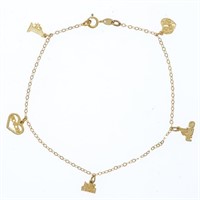 10kt Gold Charm Bracelet  Appraisal $510.00