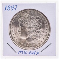 USA 1897 Silver Morgan Dollar MS64