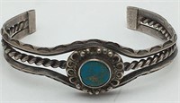 Sterling Silver And Turquoise Cuff Bracelet