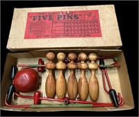 Five Pins Vintage Home Bowling Game