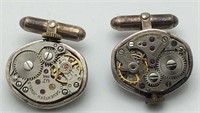 Sterling Silver Watch Movement Cuff Links