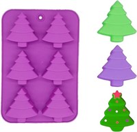 Christmas Tree Silicone Molds,6 Cavity Candy Baki