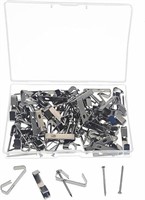 100Sets Black Picture Hanging Hooks with Nails and