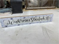 Wish Upon A Starfish Sign 14x2