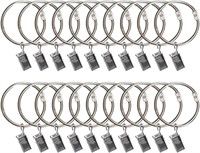 20 Curtain Rings With Clips, Curtain Hooks, Shower