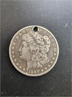 1886 Morgan Silver Dollar Coin.