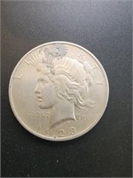 1923 Peace Silver Dollar Coin.