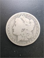 1897-O Morgan Silver Dollar Coin.
