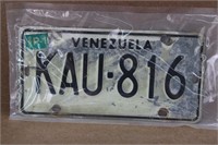 1986 Venezuela License Plate