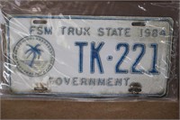 FSM Truk Chuuk 1984 Micronesia License Plate