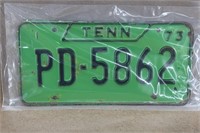 73 Tennessee License Plate