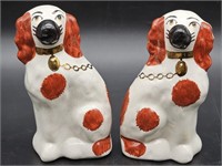 Pair of Staffordshire Spaniels 5.5in Dog Figurines