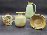 (4) Vintage Prairie Green by Frankoma Pottery: