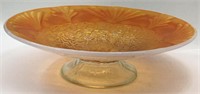 Carnival Opalescent Glass Footed Bowl