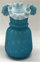Blue Satin Case Glass Vase