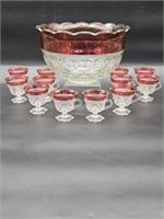 Vintage Lexington by Indiana Glass Punch Bowl Set