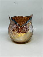 lusterware glass owl vase - 6" tall