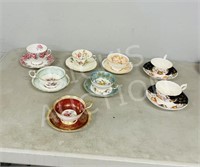 8 assorted cups & saucers - some Paragon