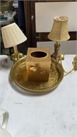 Lamps and tray