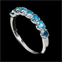 Natural Brazil Unheated Paraiba Blue Apatite Ring