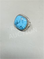 sterling silver & turquoise ring - size 8