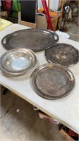 Silver plated  tray lot