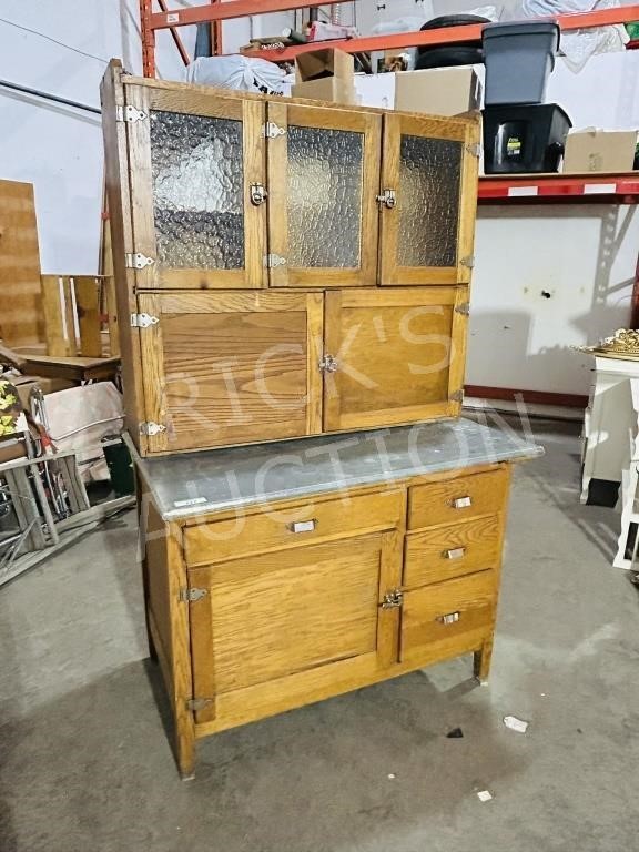 antique refurbished 2 pc Hoosier cabinet