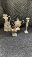 Silver plated and cruet
