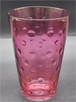 Cranberry Bubble Glass 8.5in Flower Vase