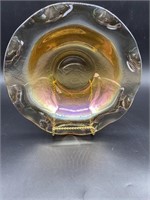 Vintage Jeannette Glass Iridescent Marigold Bowl