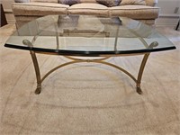 Brass & Beveled Glass Coffee Table