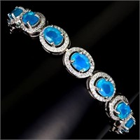 Natural Ethopian  Blue  Opal Bracelet