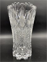 Cut / Faceted Clear Crystal 9in Flower Vase