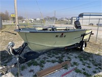 16 Foot Aluminum Bottom boat 85hp motor - Title