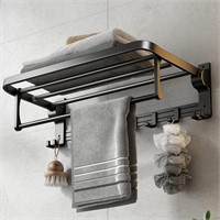 24 Inch Towel Rack with Towel Bar Holder Foldable