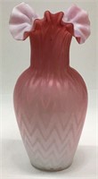 Hand Blown Pink Satin Glass Vase