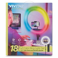 Vivitar 18  LED RGB Ring Light with Tripod  Phone